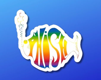 Phish Sticker White Vinyl Water-Resistant Phish Decal Laptop Water Bottle Auto Mirror