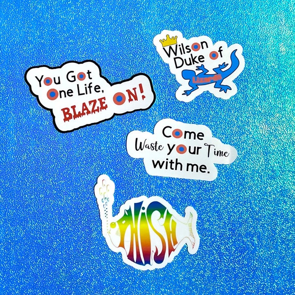 Phish Sticker Pack 4 Phish Stickers = Phish Rainbow Sticker Phish Lyrics Blaze On Waste Your Time Duke of Lizards Each approx 3x5in