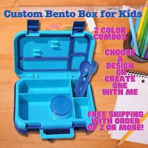 Kids Lunch Box, Bento Box, Camp, School, Car Rides! Personalized Decal,Stickers to Decorate,Designs to Choose From or Custom Order, BPA Free