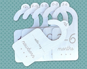 Personalized Baby Nursery Dividers: Laser Engraved Baby Closet Organizer, Set of 6