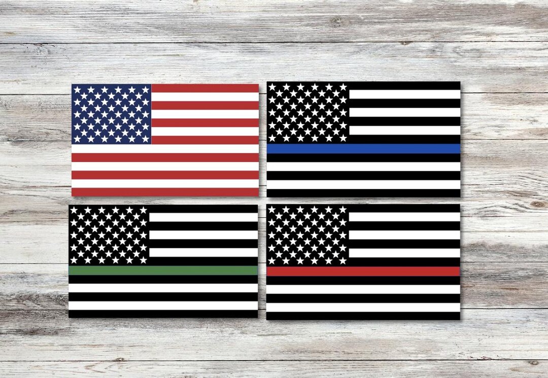 BOGO US Flag Sticker, Patriotic Flag Decal, White Vinyl Water-resistant ...