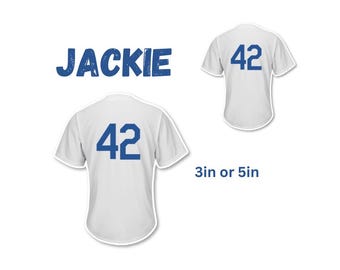 Jackie Robinson Jersey Sticker: Water-Resistant Vinyl Decal, 3in or 5in