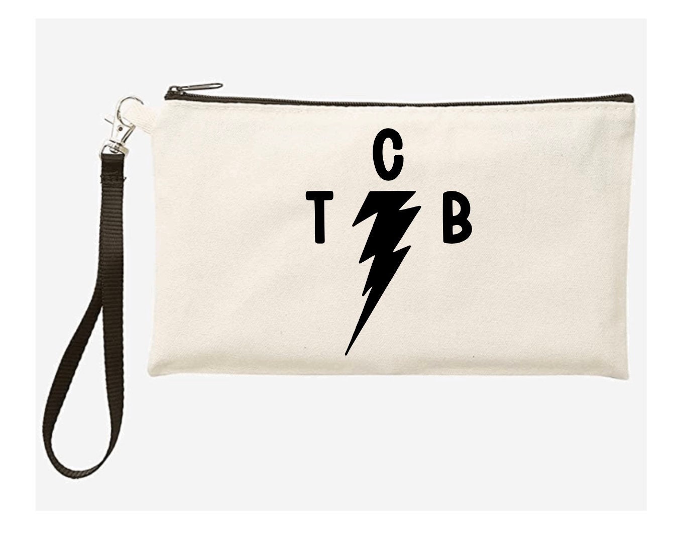 Elvis Wristlet Bag|TCB|Taking Care of Business Zippered Canvas Bag|Cosmetics,Pencils,Crochet Hooks,8.1in x 5.1in,Elvis Fan Gift