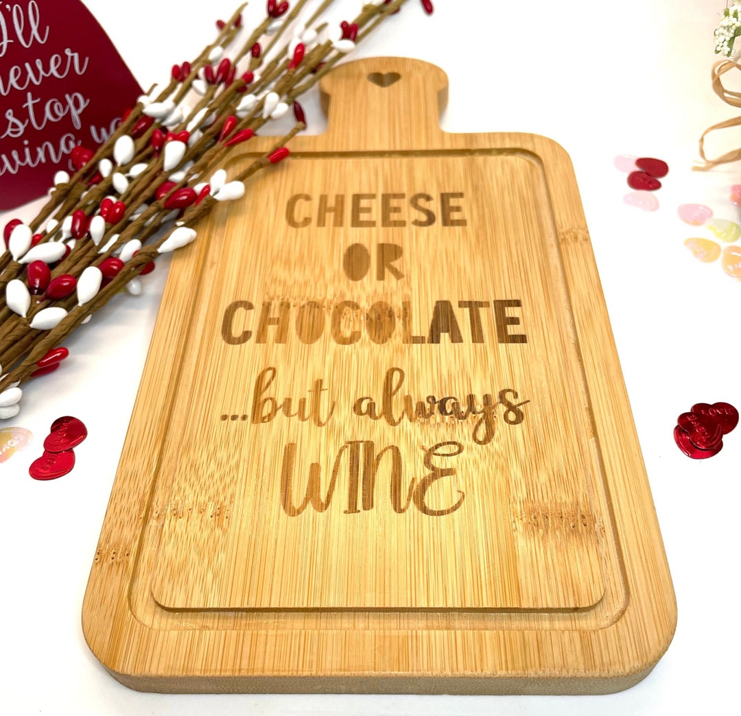 Engraved Charcuterie Board Cheese Board Funny Gift for Hergift for Wine Lover Chocolate Lover ...