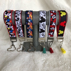 Mickey-style Keychains Disney-themed Wristlet Key Holder 10 in. Choose Tassel or Mickey-shaped Keyring Gift for Disney Lover