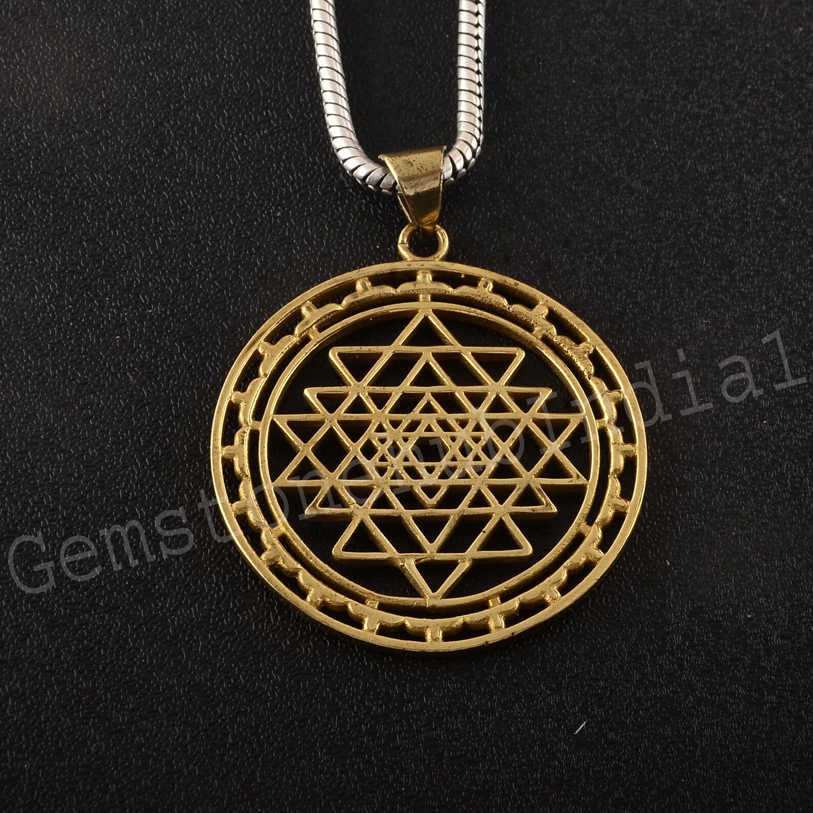 Shri yantra pendant Shree Yantra Pendant Brass Spiritual Etsy