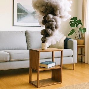 Handmade Mid-Century Side Table in Solid Black Walnut – Minimalist Wood Nightstand or End Table, Timeless Accent for Modern Spaces