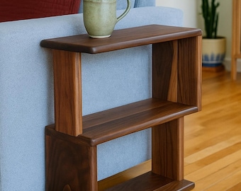 Solid Black Walnut Narrow Coffee Table - The Canopy - Handmade Mid-Century Modern Low Table, Minimalist Wood Centerpiece for Living Room