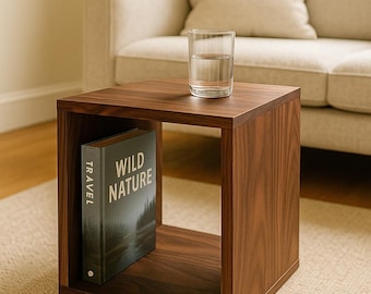 Handcrafted Modular Wooden Bookcase – Black walnut– Customizable Shelving Unit – Modern Farmhouse Furniture