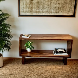 Solid Black Walnut Console Table – Modern Entryway or Hallway Table – Minimalist Handmade Furniture – Custom Sizes Available