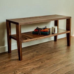The Quebec Entryway Bench -  Black Walnut – Solid Wood, Modern & Minimalist Seating for Hallway, Bedroom, or Dining – Custom Sizes Available