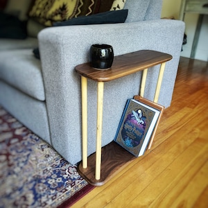Bedside Coffee Table, Walnut Wood, Oval, Small Coffee Table, Indoor, Table, Handmade Furniture, Home Decor,Modern Farmhouse