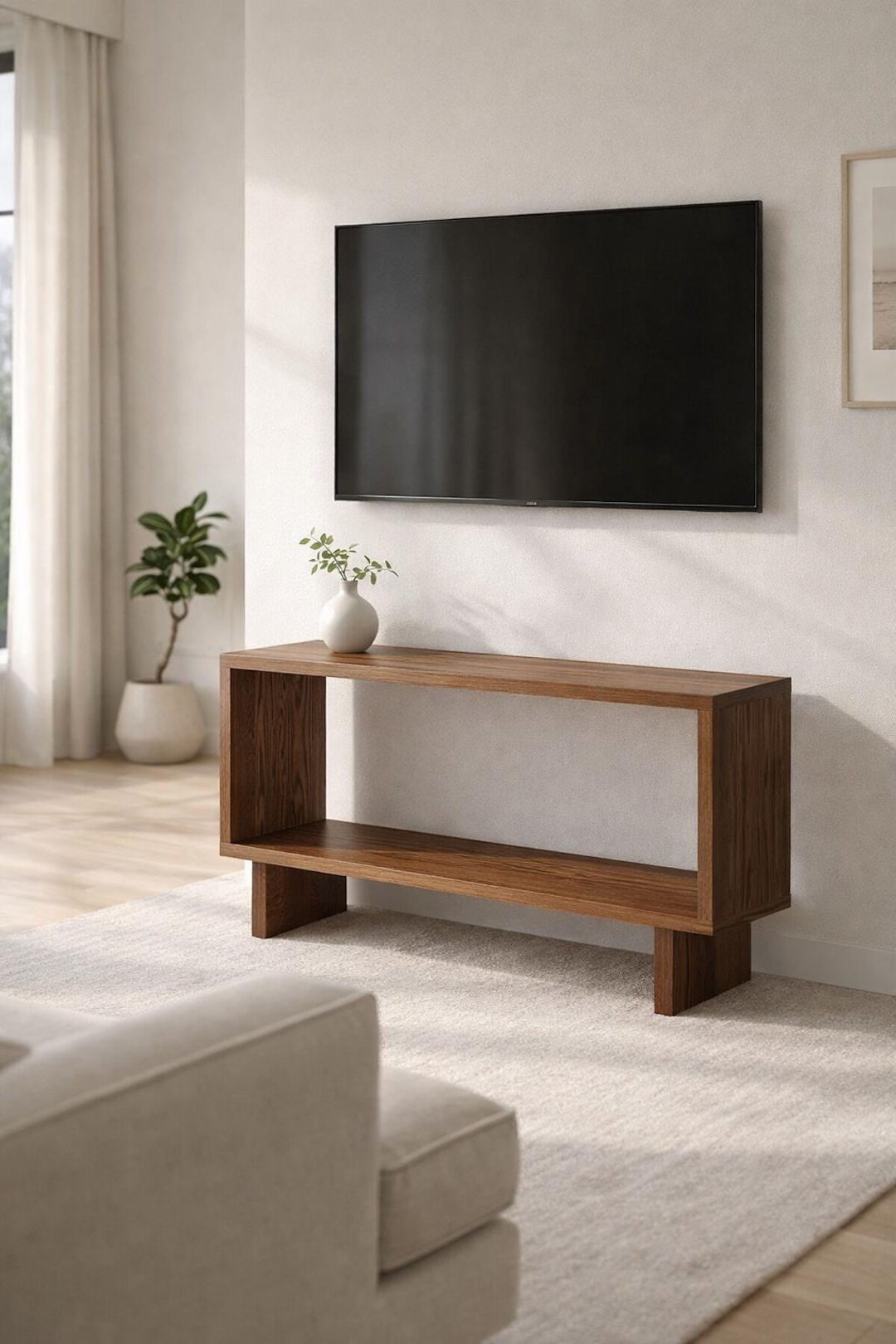 The Narvik – Solid Black Walnut Console Table, Modern Entryway Table ...