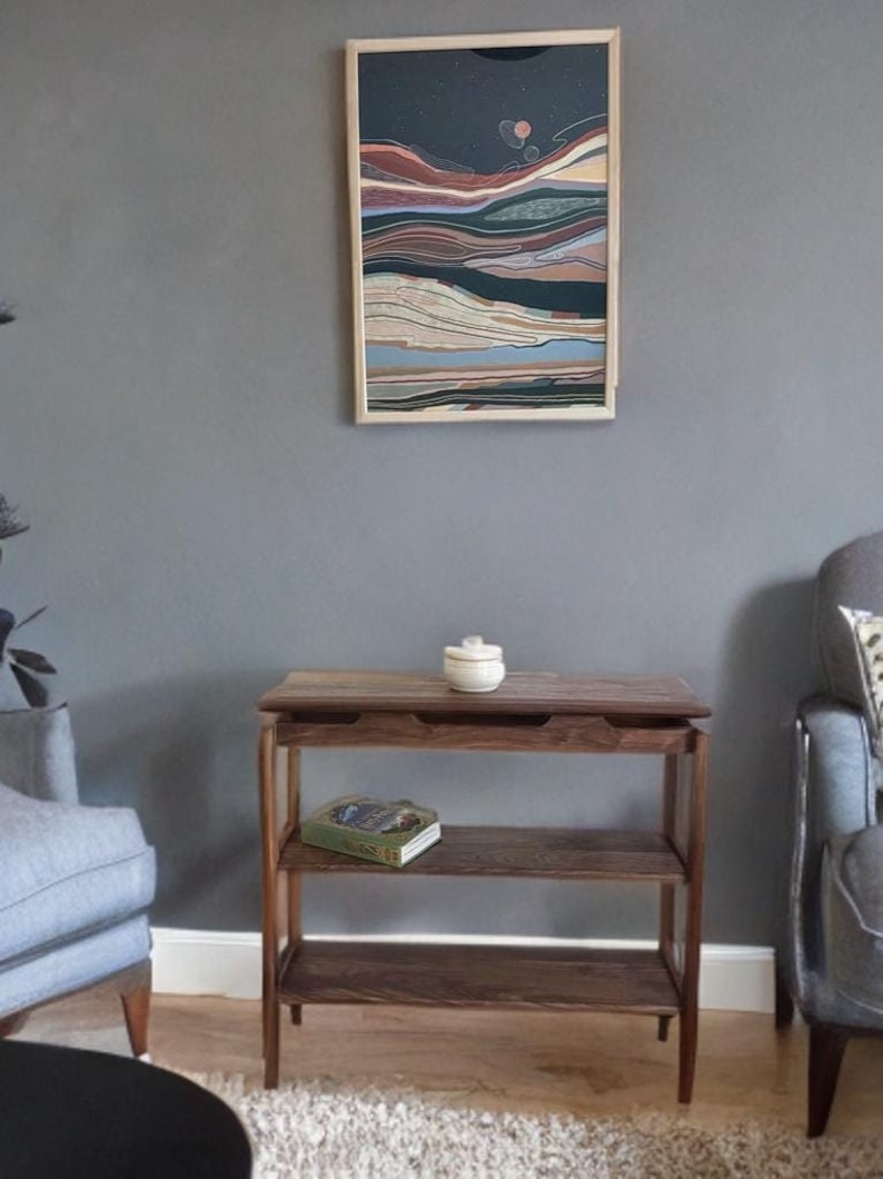 Black walnut floating table