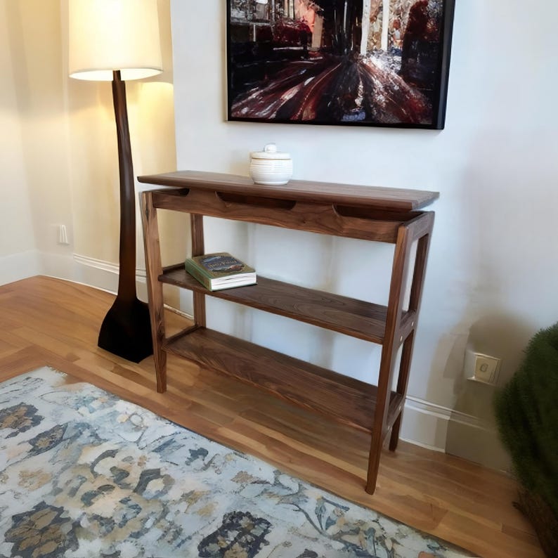 Black walnut floating table