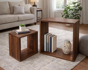 Handcrafted Modular Wooden Bookcase – Custom Solid Wood Shelving Unit – Modern Minimalist Storage - Canada Made
