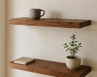 Solid Black Walnut Shelf – Furniture-Grade Plank, Wood Board for DIY Shelves, Handmade in Quebec