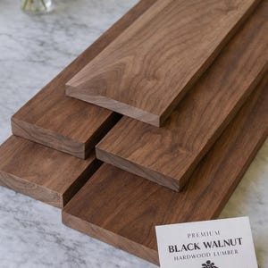 Solid Black Walnut Shelf – Furniture-Grade Plank, Wood Board for DIY Shelves, Handmade in Quebec image 2