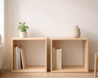 Stackable Maple Wood Shelves – Modular Wall or Floor Storage, Handmade Minimalist Organizer