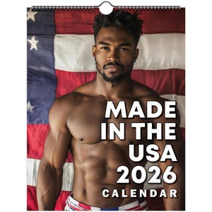 Hot Men 2026 Wall Calendar, Handsome Male Calendar, 2026 Monthly Calendar, White Elephant Gift, Office Humor gift