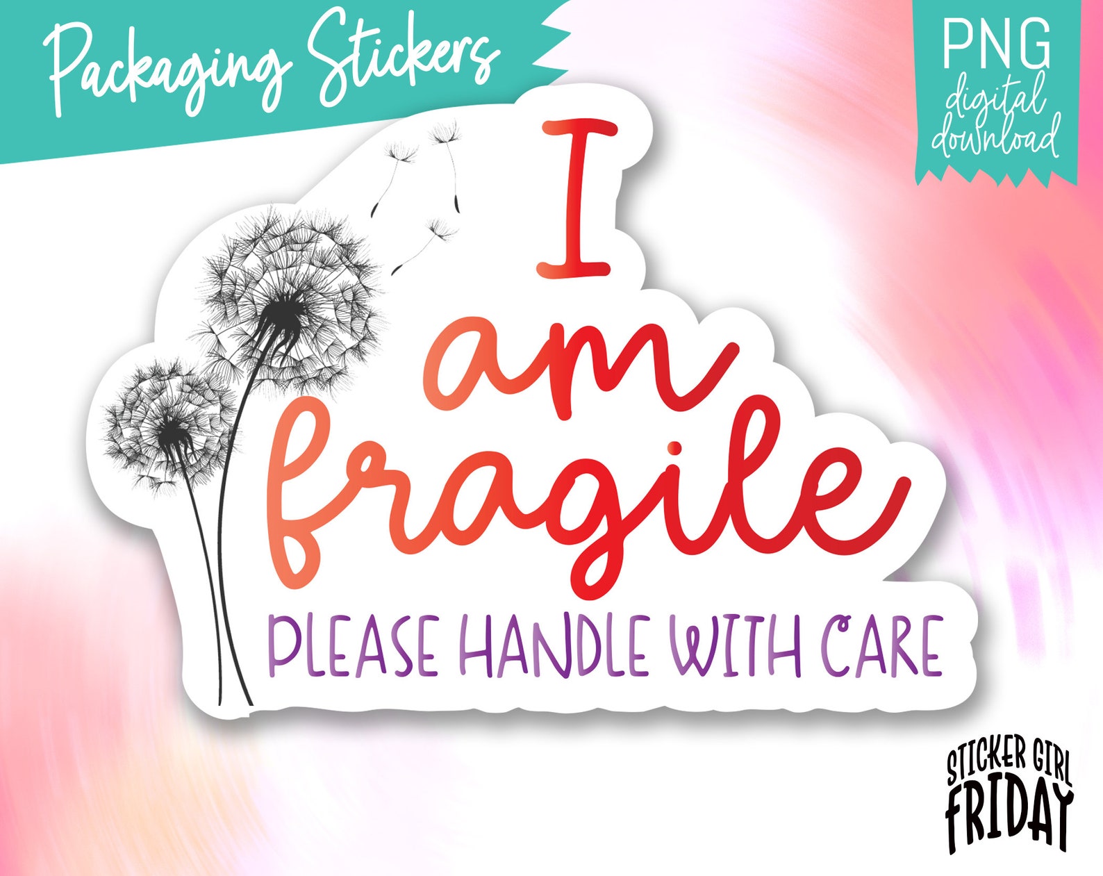 Fragile Sticker PNG Fragile Sticker Download Handle With Etsy