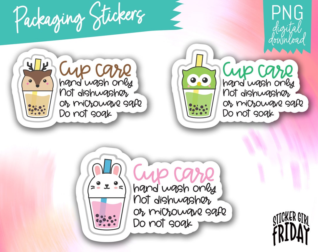 Tumbler Care Sticker Tumbler Care Card PNG Cup Care - Etsy