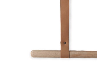 Leder Decken Riemen, Kleiderständer Stangenhalter, Decke Vorhang Stange Halter, Kleiderständer, Holz Kleiderständer, Wäsche hängen, Wohnkultur