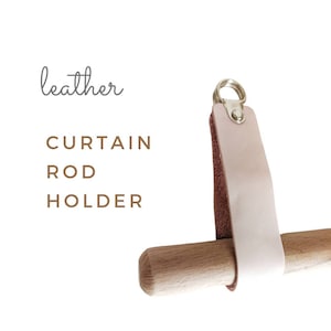 Sangle de support de tringle à rideau en cuir, Support de tringle à rideau en bois, rideau bohème, parures de fenêtre, tringle à rideau, boucle, crochets, accessoires de décoration maison, rustique