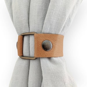 Leather Curtain Holdbacks, Minimal Curtain Tie Backs, Black Boho Curtain Tieback, Curtain Pull Backs, Loop, Holder, Hooks, Home Accents