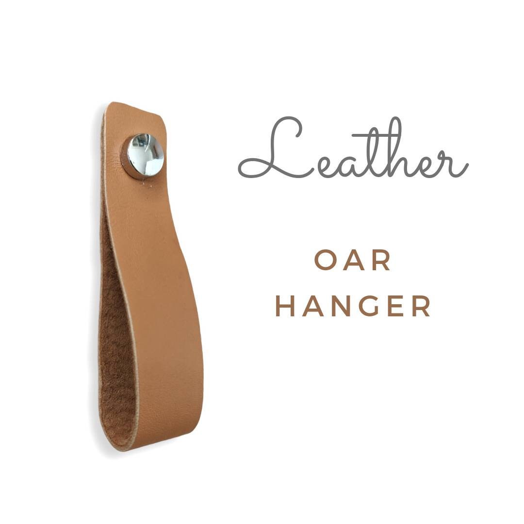 Leather Paddle Display Hanger, Canoe Row Hook, Wall Hanging Strap