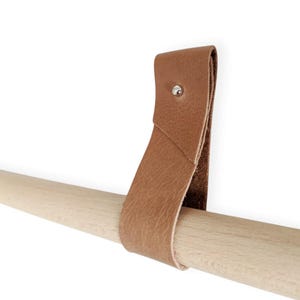 Supporto per asta per tende in pelle, cinghia da appendere alla parete, supporto per asta per tende, tenda boho, trattamenti per finestre, asta per tende, passante, ganci, accessori per la casa