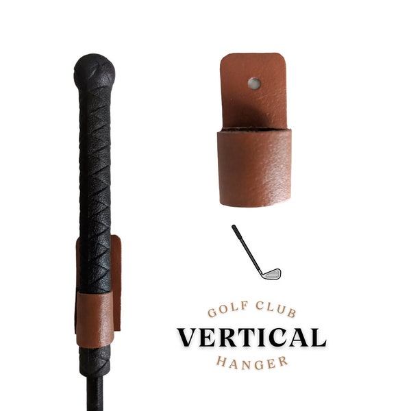 Leather Vertical Golf Club Wall Hanger Bracket, Golf Club Holder, Golf Club Rack, Golf Club Display,Wall Mount Rod Hanger,Wall Hanging Strap