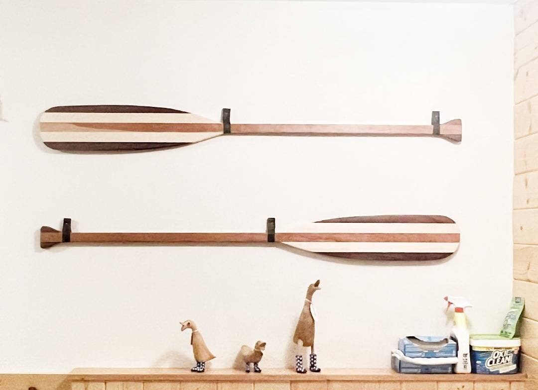Leather Paddle Display Hanger, Canoe Row Hook, Wall Hanging Strap