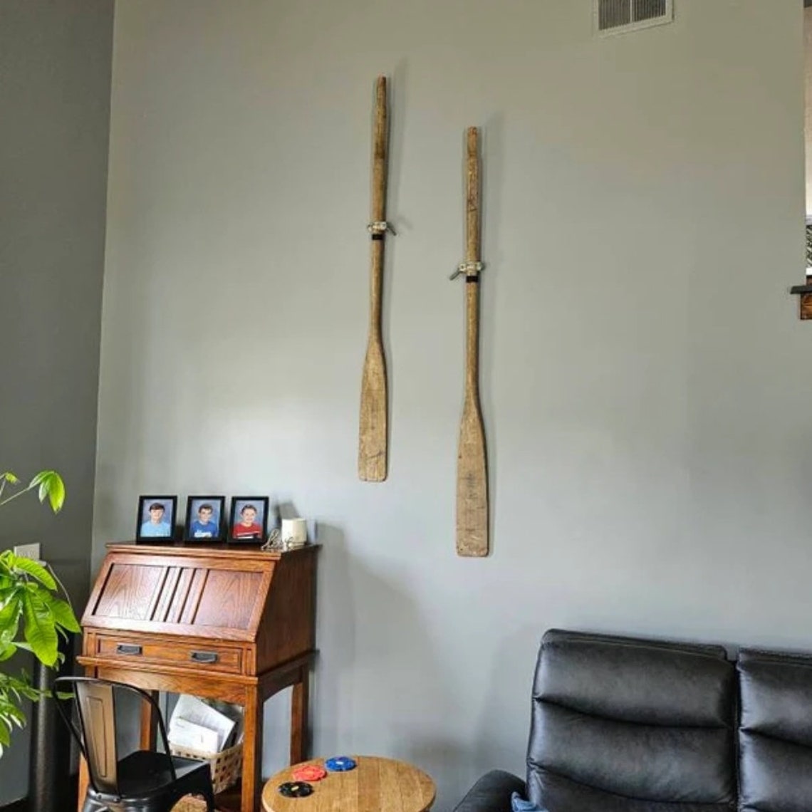 Leather Vertical Paddle Display Hanger, Canoe Row Hook, Wall Hanging ...