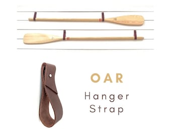 Leather Paddle Display Hanger, Canoe Row Hook, Wall Hanging Strap, Horizontal Oar Hanger Bracket, Oars Decor, Oar Locks, Wall Hook Organizer