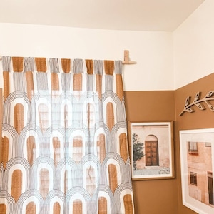 Sangle de support de tringle à rideau en cuir, Support de tringle à rideau en bois, rideau bohème, parures de fenêtre, tringle à rideau, boucle, crochets, accessoires de décoration maison, rustique