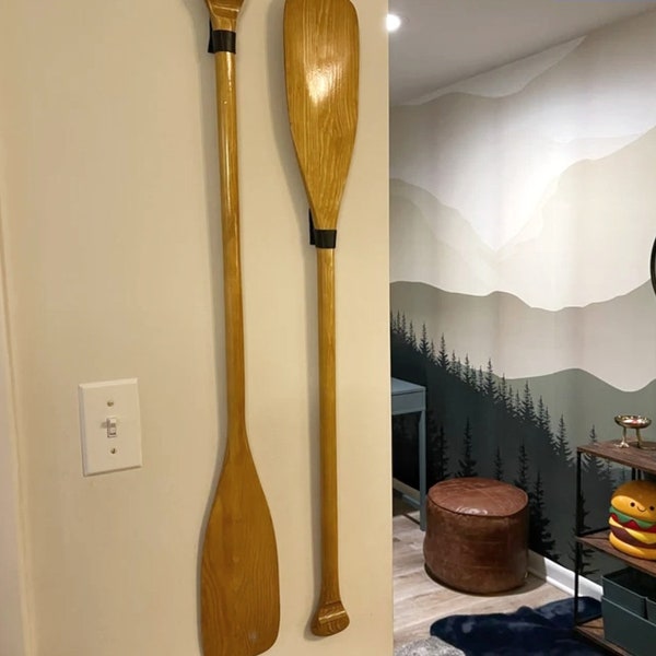 Leather Vertical Oar Display Hanger, Canoe Paddle Storage, Stand,Row Hook, Wall Hanging Strap, Oar Hanger Bracket, Oars Decor, Rod Organizer