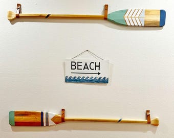 Leather Oar Hanger, Paddle  Wall Holder, Display Strap, Canoe Paddle, Horizontal Boat Bracket