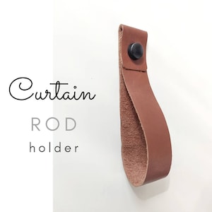 Sangle de support de tringle à rideau en cuir, Support de tringle à rideau en bois, rideau bohème, parures de fenêtre, tringle à rideau, boucle, crochets, accessoires de décoration maison, rustique