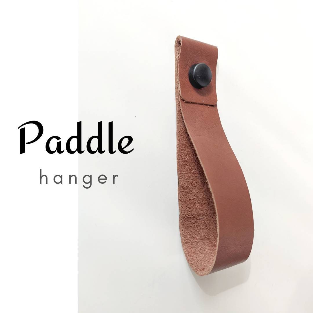 Leather Paddle Display Hanger, Canoe Row Hook, Wall Hanging Strap