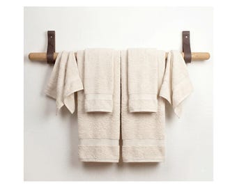 Bathrobe Towel Hanger, Leather Bathroom Wall Hanger, Towel Holder, Bathrobe Holder, Robe Hanger
