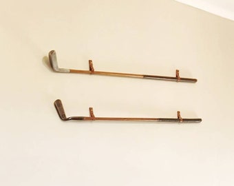 Leather Golf Club Wall Hanger Bracket, Golf Club Holder, Golf Club Rack, Golf Club Display, Wall Mount Rod Hanger, Wall Hanging Strap