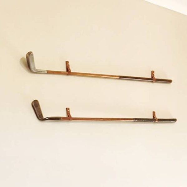 Leather Golf Club Wall Hanger Bracket, Golf Club Holder, Golf Club Rack, Golf Club Display, Wall Mount Rod Hanger, Wall Hanging Strap