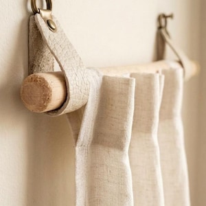 Leather Ceiling Straps, Clothing Rack Rod Holder, Ceiling Curtain Rod Holder, Garment Rack, Wooden Clothes Rack, Laundry Hanging, Home Decor