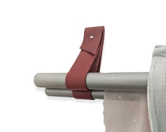 Leather Double Curtain Rod Holder Strap, Wood Curtain Rod Bracket, Dual  Drapery Curtain, Window Treatments, Curtain Pole,Hooks,Home Accents