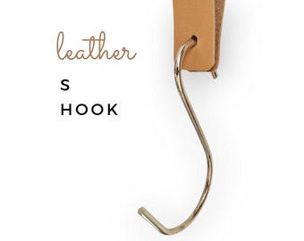 Leather S Hook, Kitchen Pot Pan Hanger, Wardrobe Clothes Hook, Coat Jean Hanger, Silver Metal Organization Hook, Rack Loop,Cloth Rail Holder