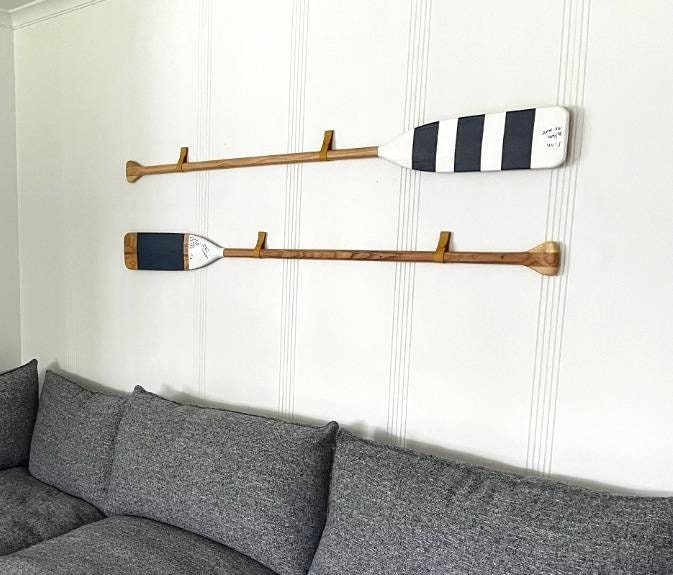 Upcycling a Boat Oar as a Nautical Coat Rack and Cabin Decor