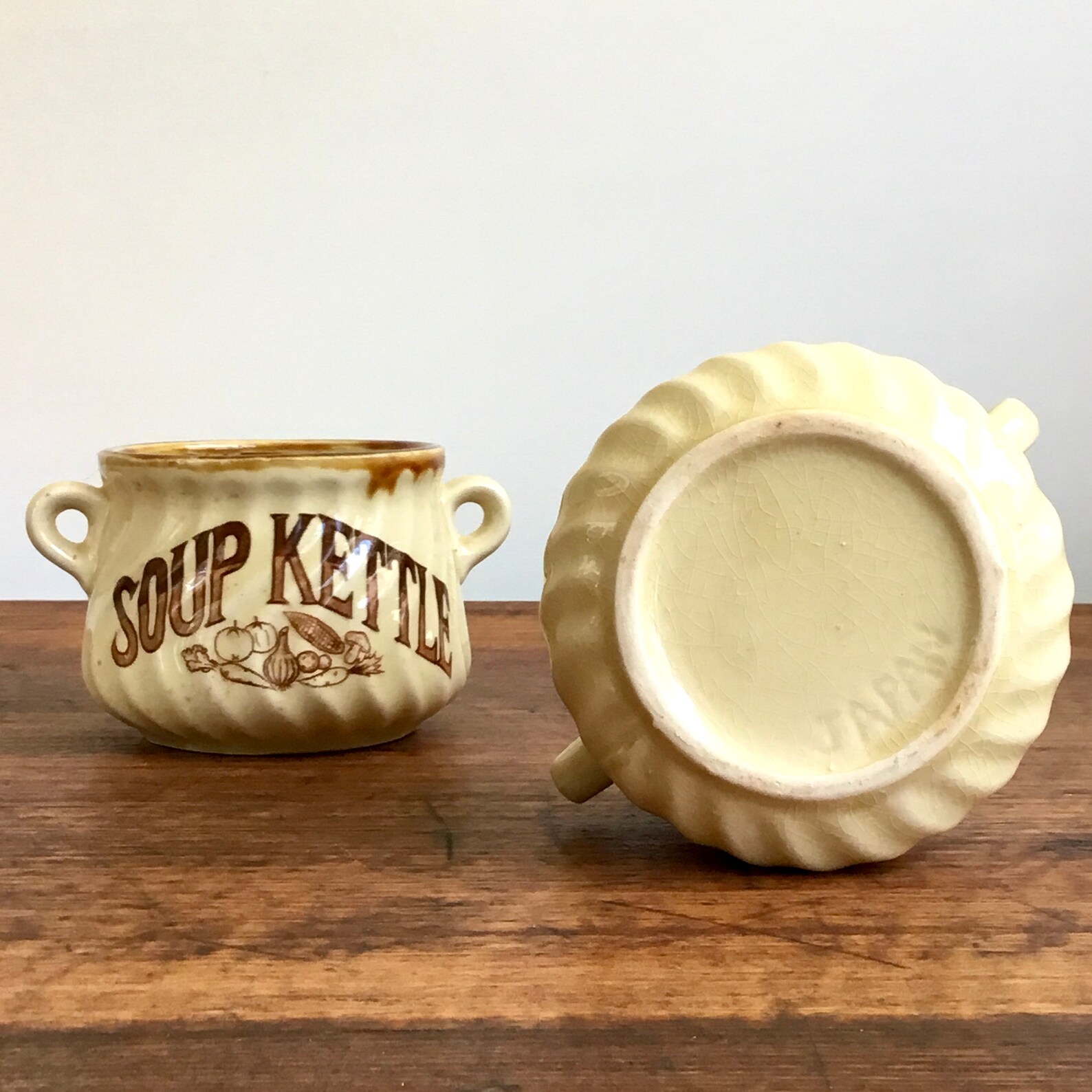 Pair of two Japanese soup cups. Vintage mugs. Shelf decor. Etsy