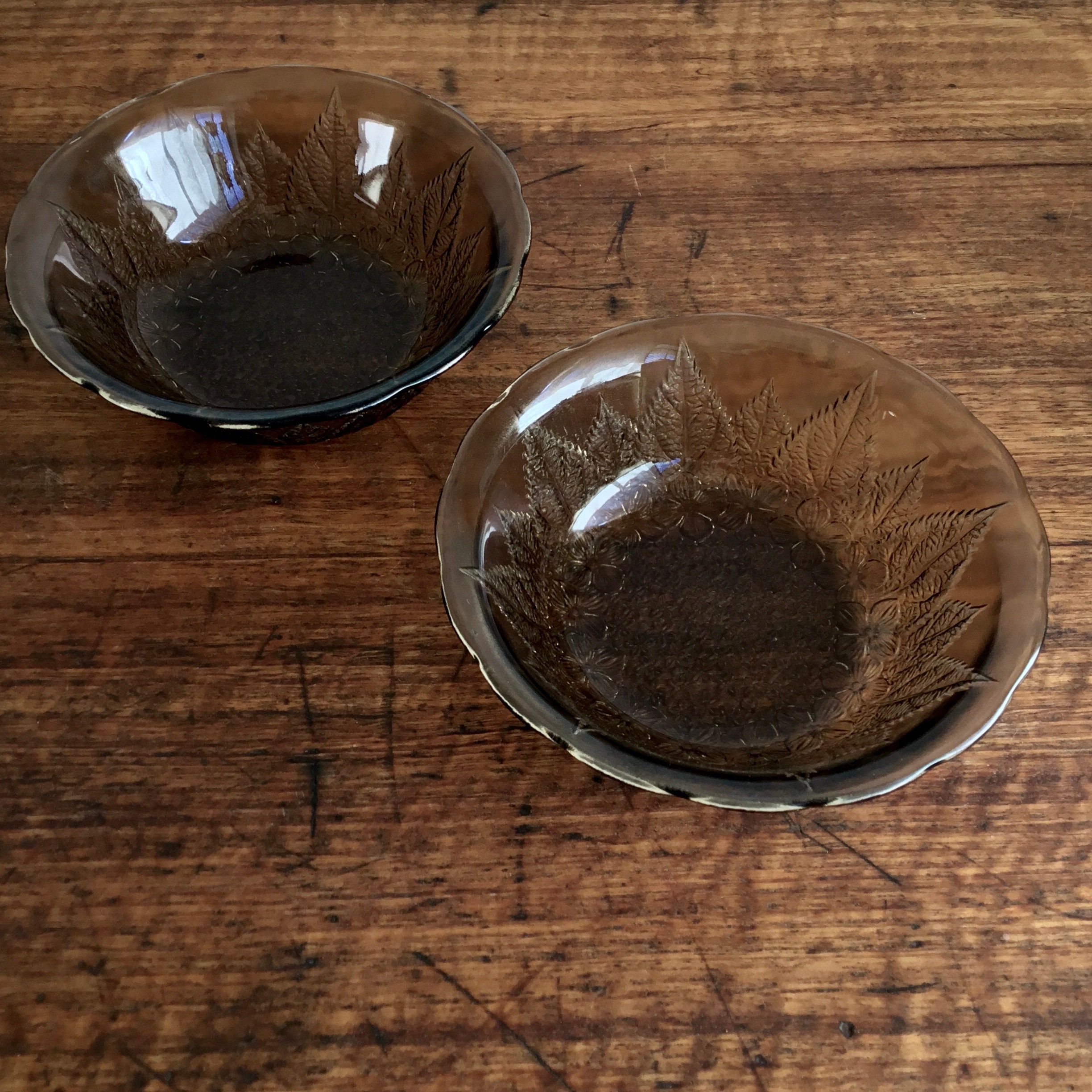 Vintage brown glassware plates. Etsy