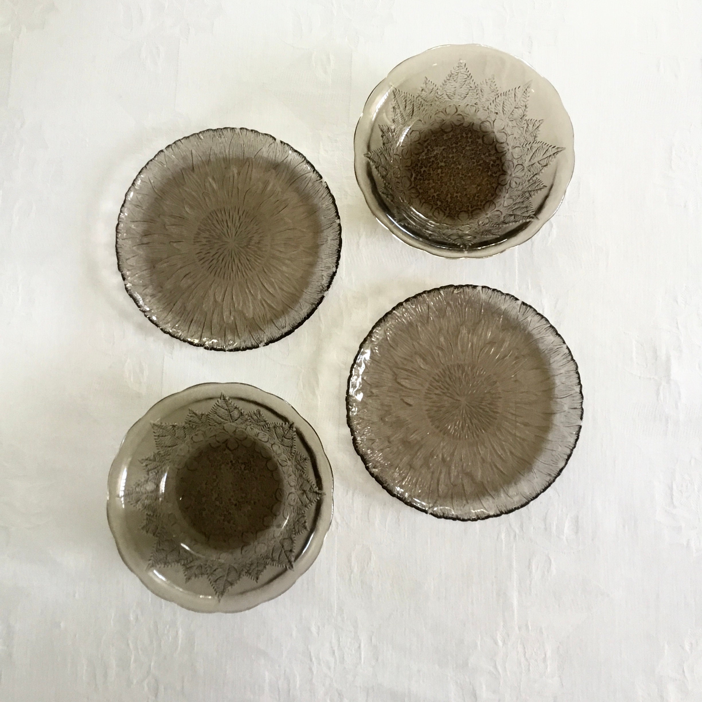 Vintage brown glassware plates. Etsy